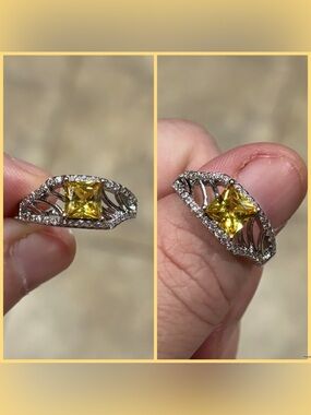 Brand NEW yellow and gold CZ design ring! $25